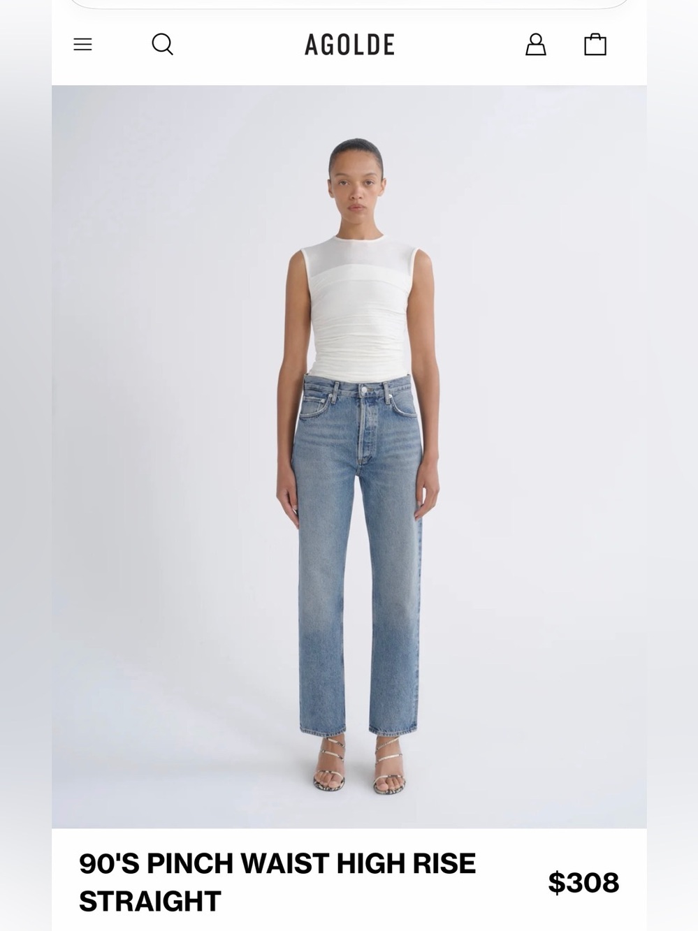 Agolde 90s pinch waist high rise straight